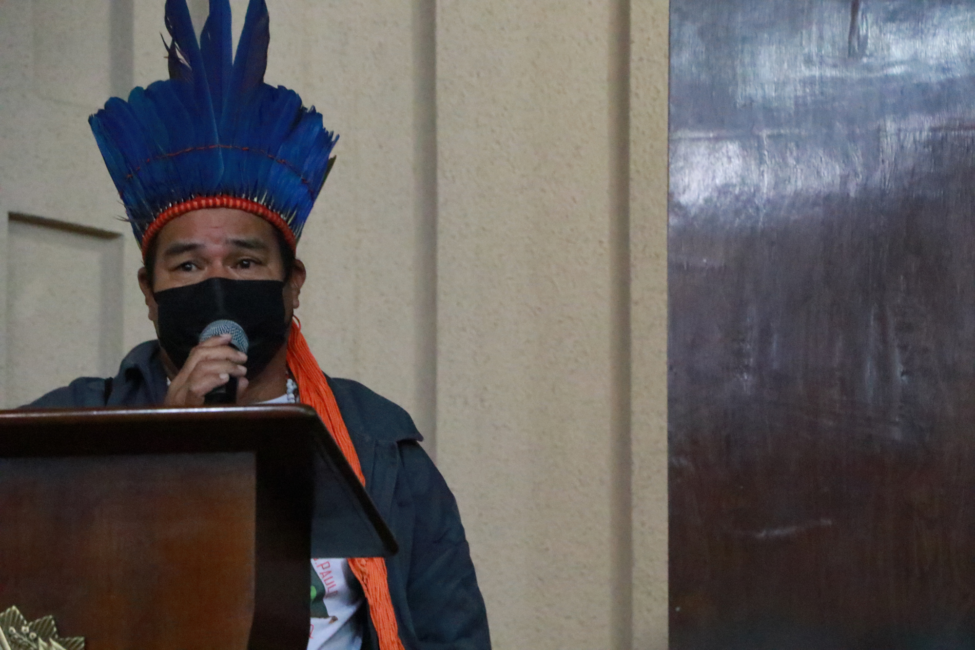 Marcos Tupã discursa durante reunião realizada na PRR-3 / Foto: Hugo Salustiano/Comitê Interaldeias